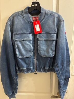 Diesel Blue Washed Denim Bomber Jacket